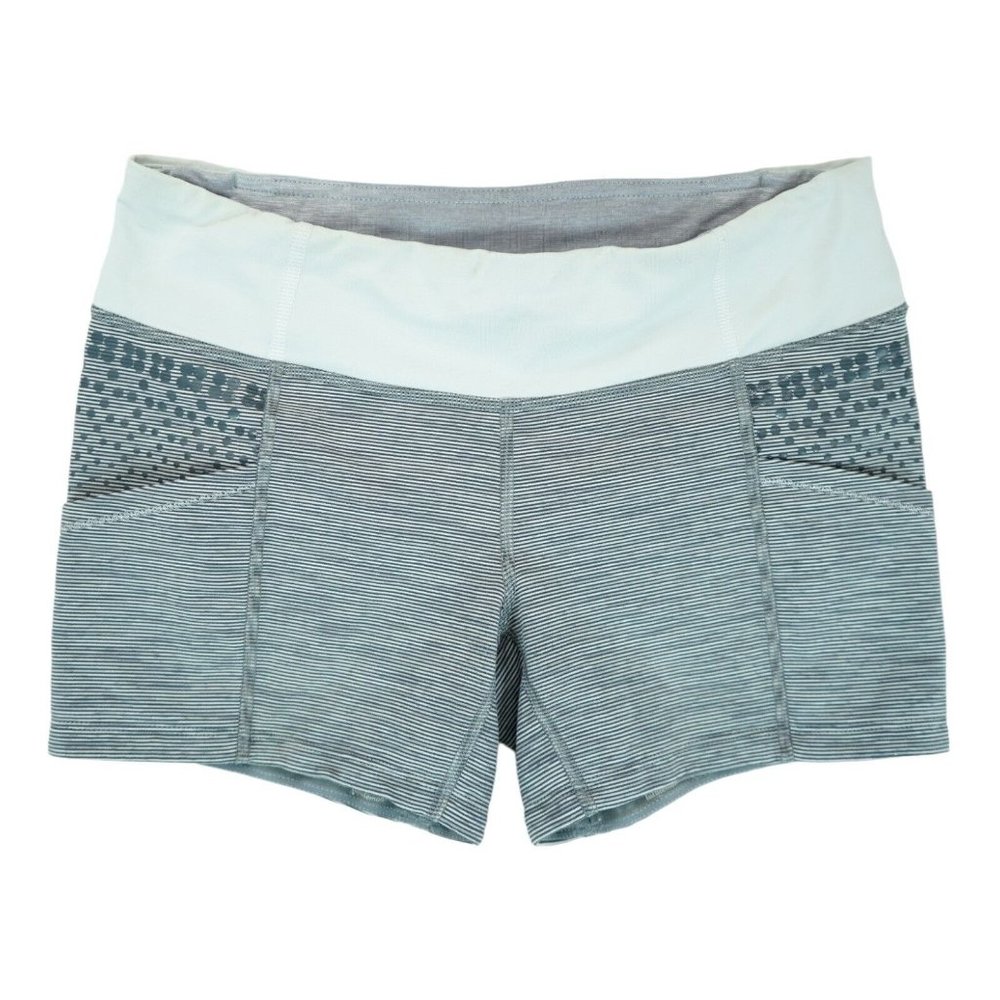Lululemon Run Fast Track Short Space Dye Gray Beige Sz 6 Rare Micro Stripe‎
